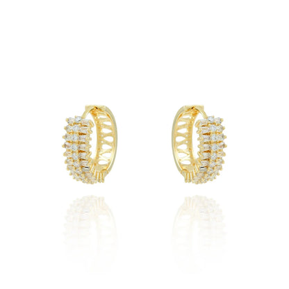 BRINCO ARGOLA ARTICULADA CRAVEJADO DE ZIRCÔNIAS CRISTAIS