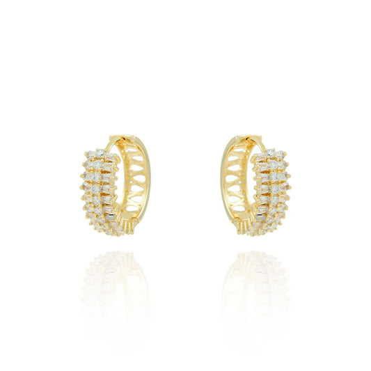 BRINCO ARGOLA ARTICULADA CRAVEJADO DE ZIRCÔNIAS CRISTAIS