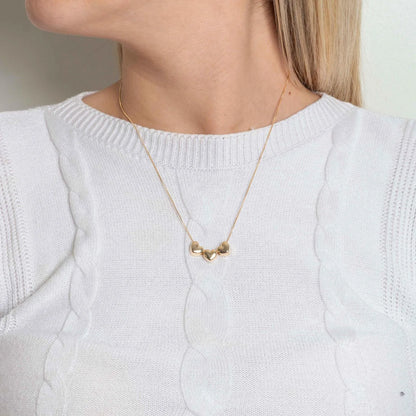 COLAR TRÊS CORAÇÕES LISOS (45CM)