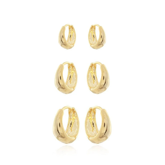 TRIO DE ARGOLINHAS LISAS